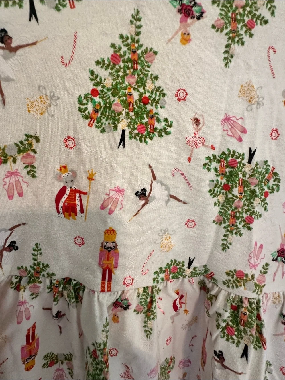 wonder nation White Holiday Nutcracker Print Long Sleeve Dress